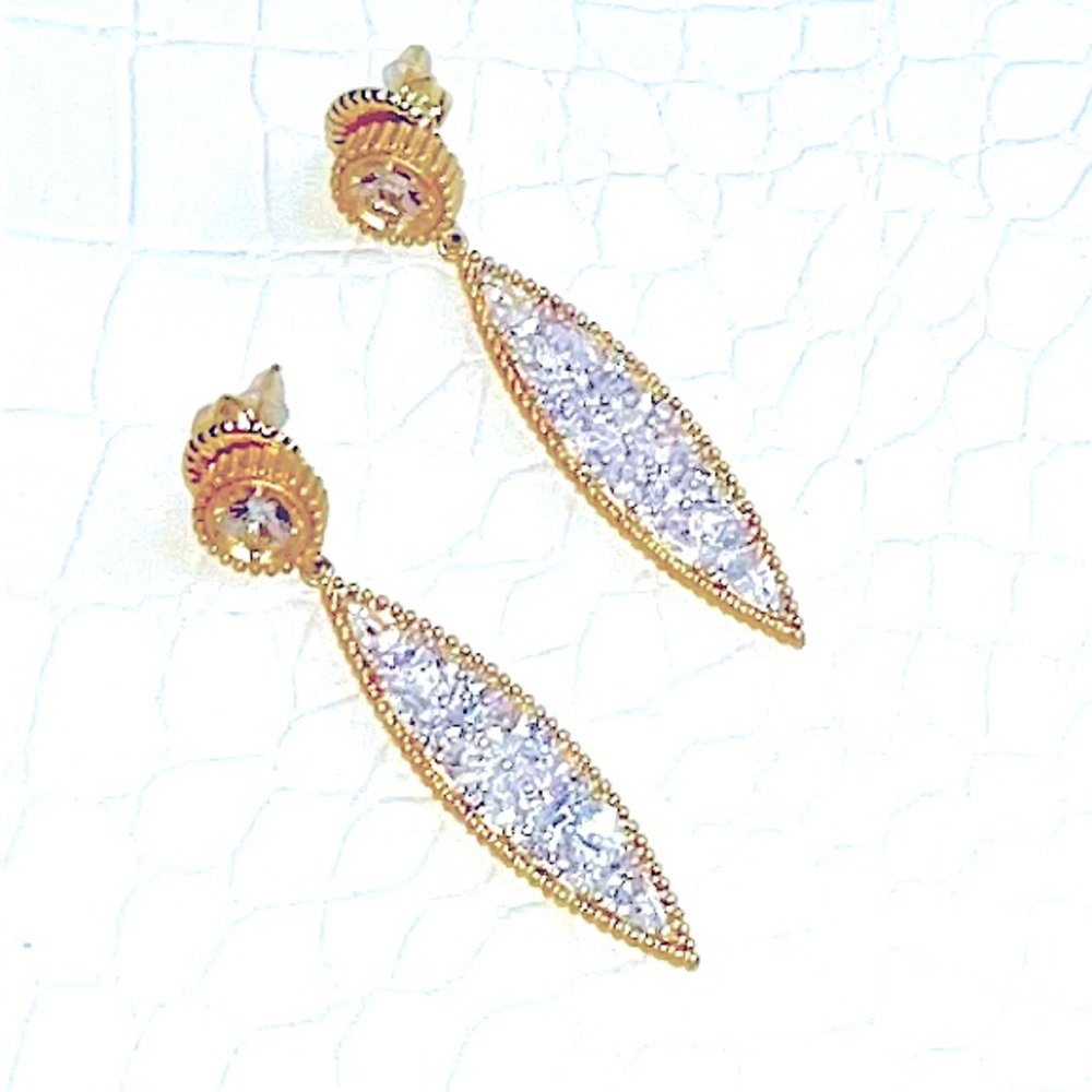 Freida Rothman Petals in Bloom Drop Earrings NEW - Picture 2 of 4